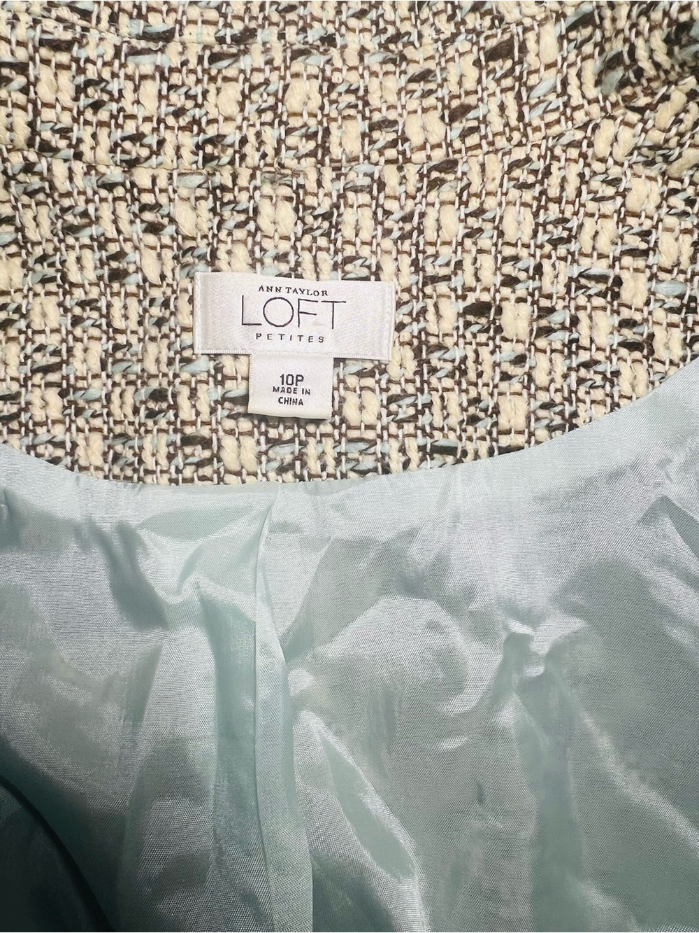 LOFT Cream and Black Textured Knit Blazer - Picture 8 of 8